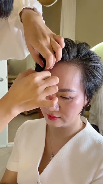 Chị Hoà spa： makeup + làm tóc ngắn